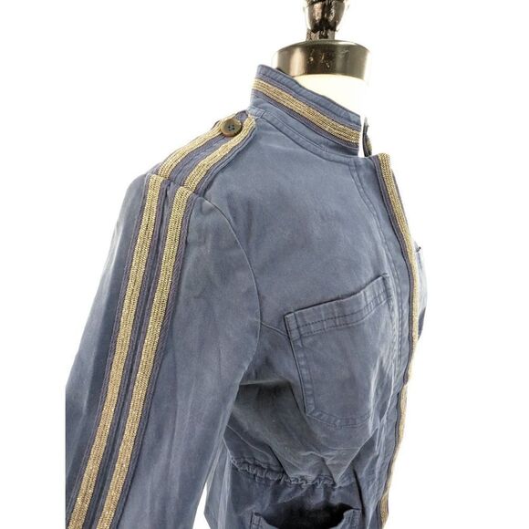 Boden Women Blue Long Sleeve Cotton Blend Military Jacket Size 6 - Picture 9 of 15